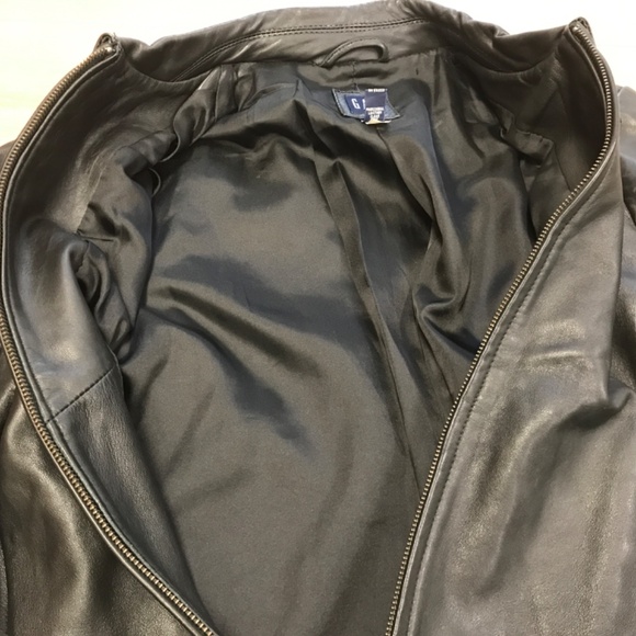 Gap Genuine Black Leather Women Jacket size small - Picture 5 of 6